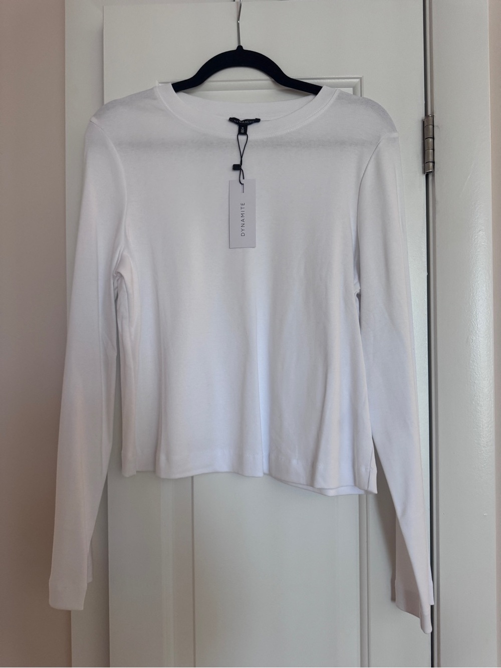 Dynamite Cotton Long-Sleeve Crewneck